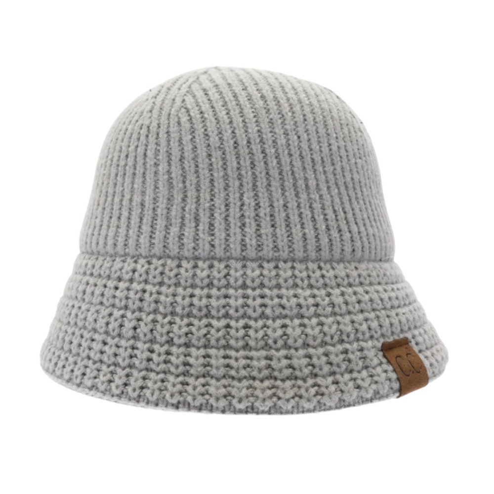 NWOT C.C. Knitted Cloche Bucket Hat - Grey